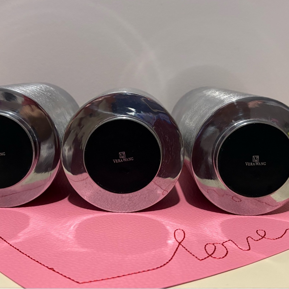 Vera Wang Silver Textured Candle Holder Set - Picture 7 of 8
